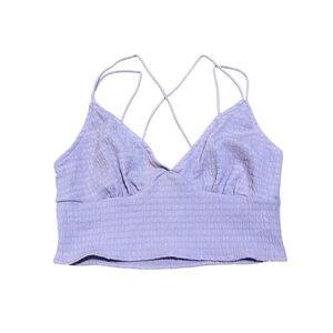 Women’s purple ruffle crop top
